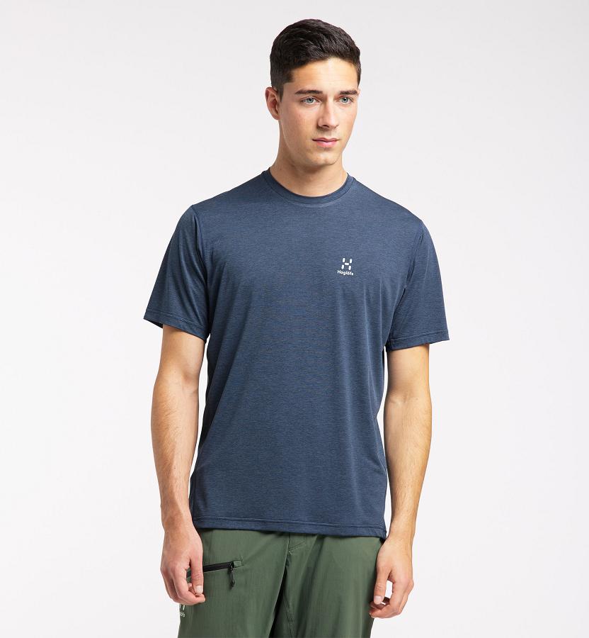 Haglöfs Mens Ridge T-Shirt Dark Blue New Zealand 67431PJKY